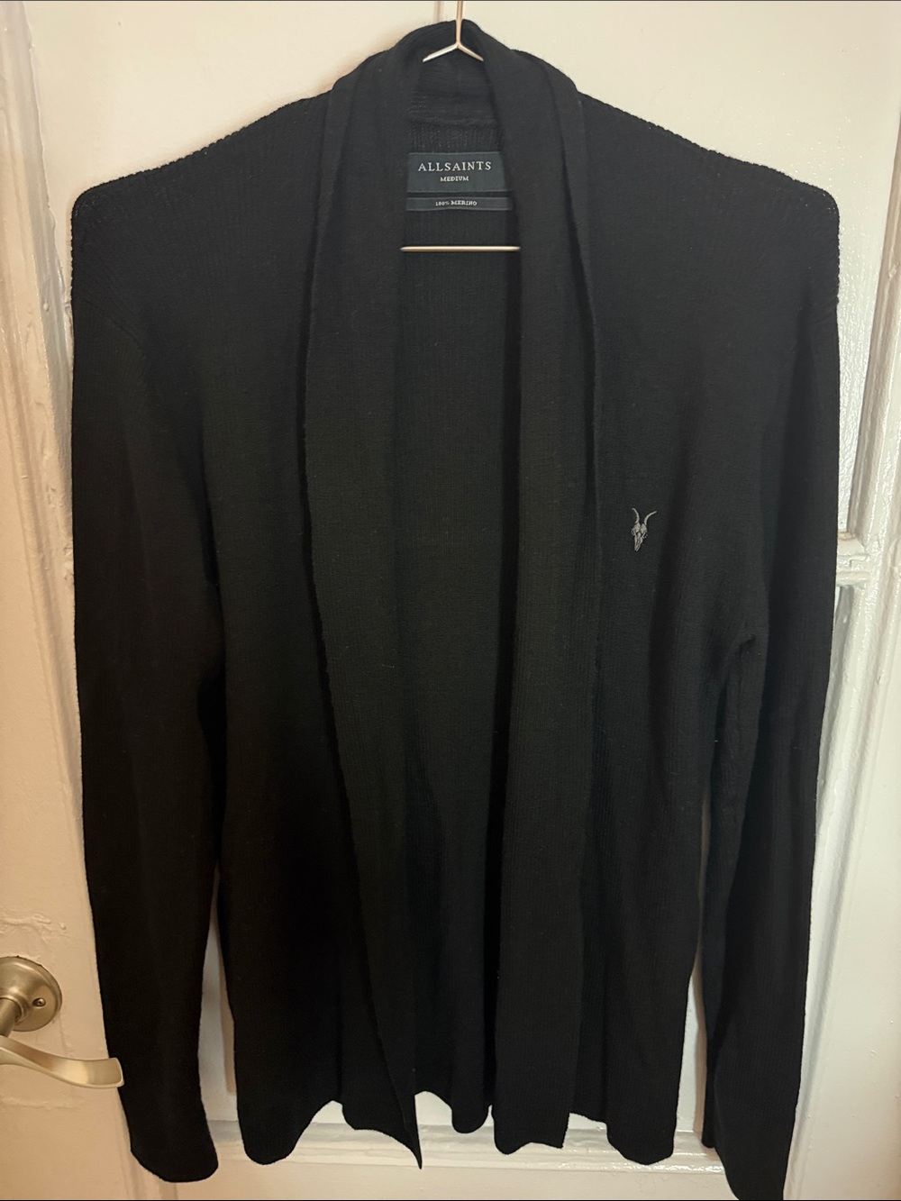 AllSaints Women’s Black Open-Front Cardigan
